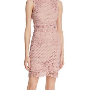 Aqua mauve pink crochet dress